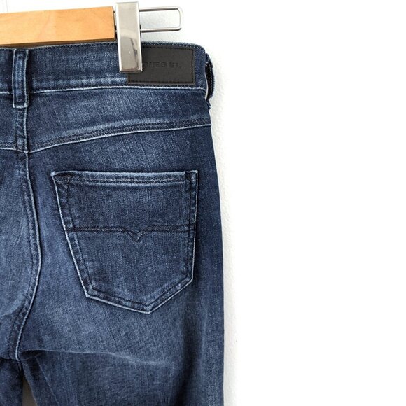 Diesel Sandy Slim Straight Jeans Mid Rise Stretch Denim Dark Blue Italy NEW - Picture 3 of 11